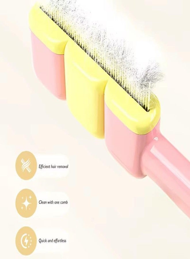 ANOXA Self-Cleaning Pet Grooming Brush with Stainless Steel Teeth - Gentle Deshedding & Flea Comb for Cats and Dogs, Efficient Hair Removal Solution for Indoor Pets (MULTICOLOR)(PACK OF 1) - Image 4
